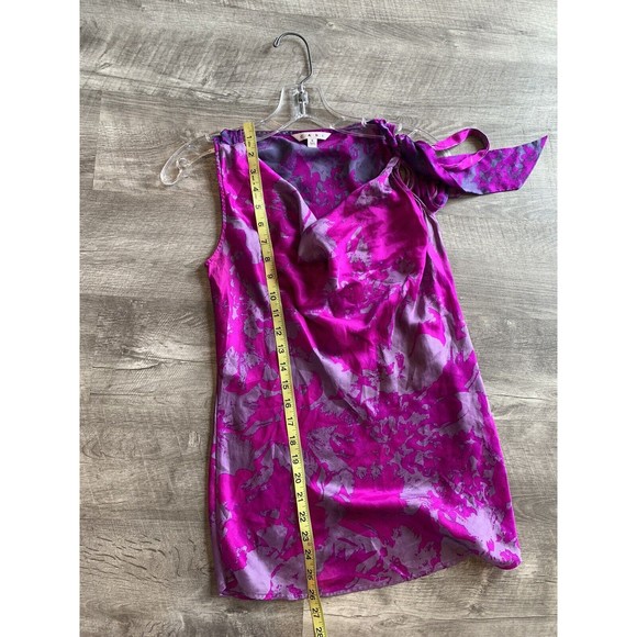 CAbi Top Size small Pink Purple Abstract Sleeveless Silk Blouse Career Dressy - Picture 12 of 15